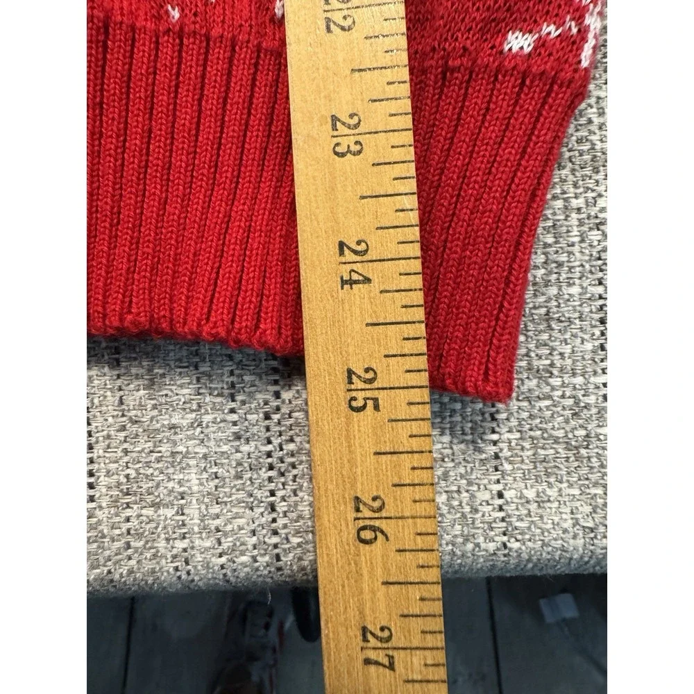 Hello Kitty Christmas Sweater Long Length Red And White Womens Size XXS‎